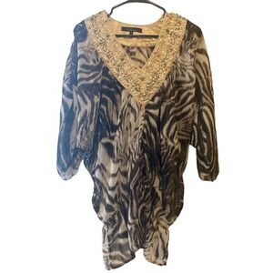 Calessa Resortwear Women’s Animal Print Top - Size S